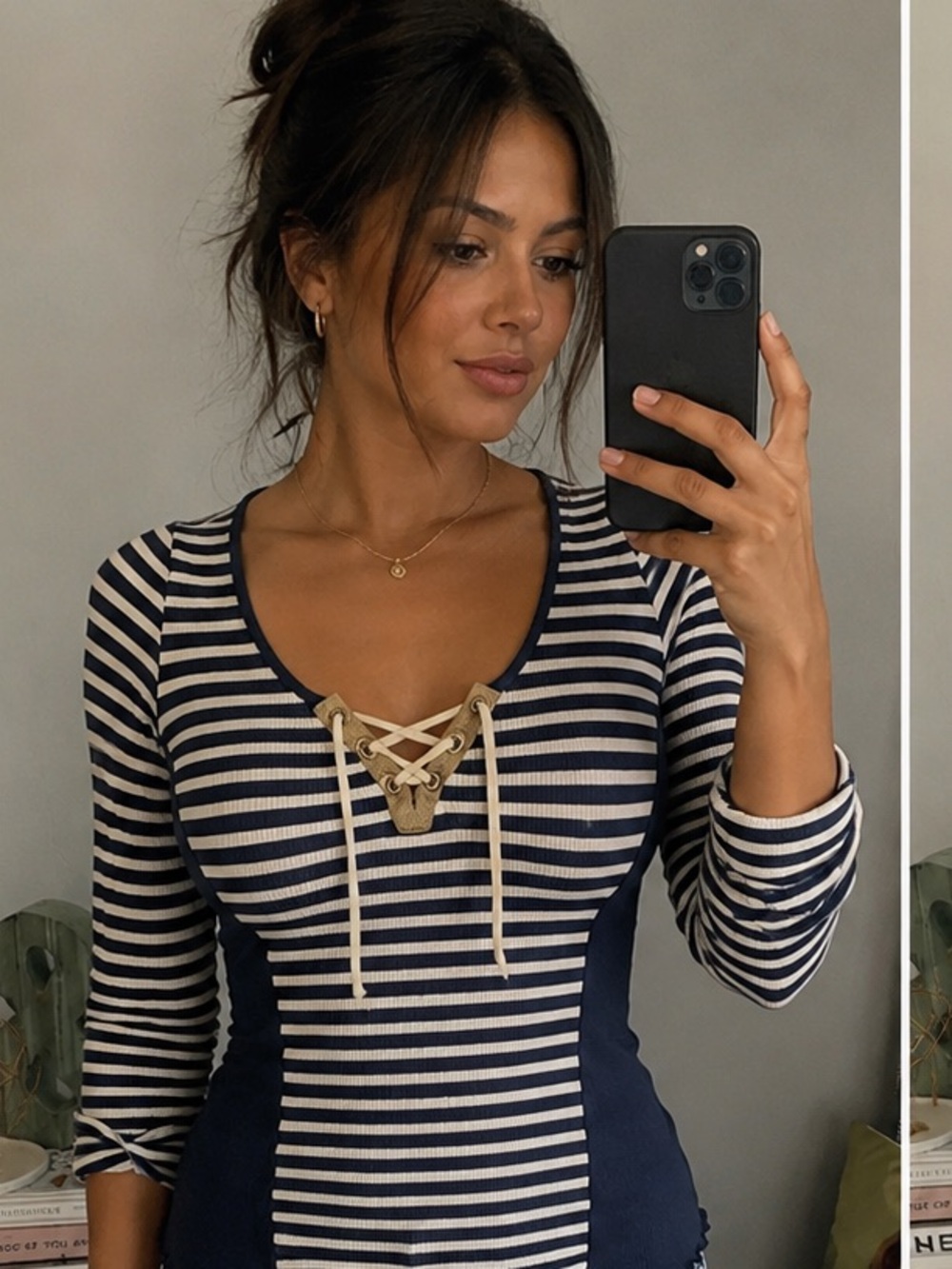Anthropologie// striped Henley size medium